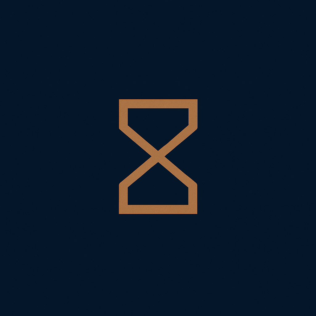 Sablier sur fond bleu